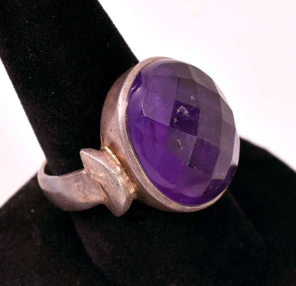 Amazing 15.72CTS Amethyst Ring in Sterling Silver