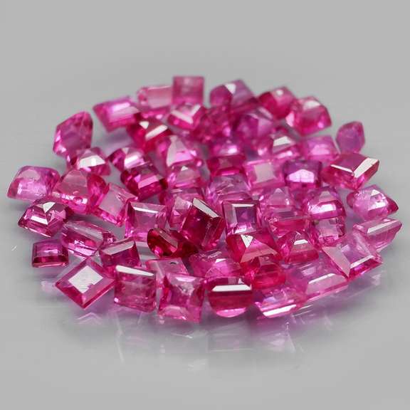 Superb 3.83ct 55 piece princess cut Ruby set
