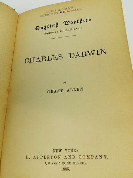 1885 Charles Darwin Antique Book