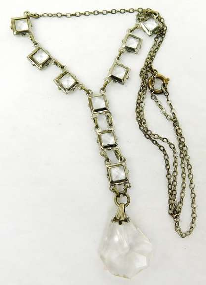 Art Deco Sterling Crystal Necklace