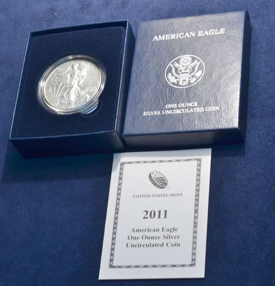 2011 Burnished Silver Eagle In OGP