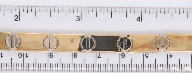 Fantastic Yellow Gold Link with Screw Top Station Bracelet
