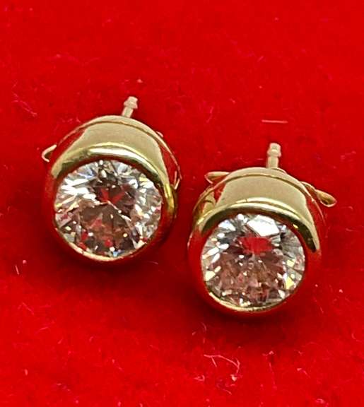 CERTIFIED 14K GOLD DIAMOND STUD EARRINGS