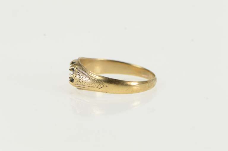 14K Yellow Gold Victorian Engraved Engagement 4.75mm Setting Ring