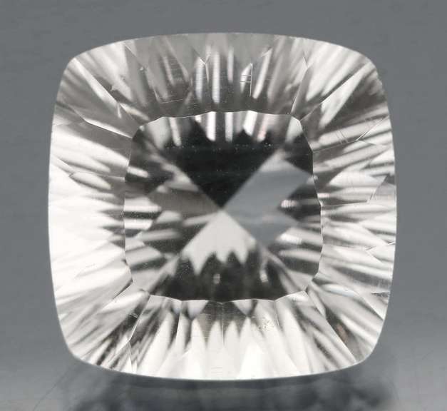Concave Cushion cut 19.77ct diamond white Quartz