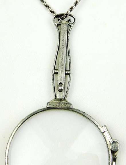 Antique Sterling Lorgnette & Chain
