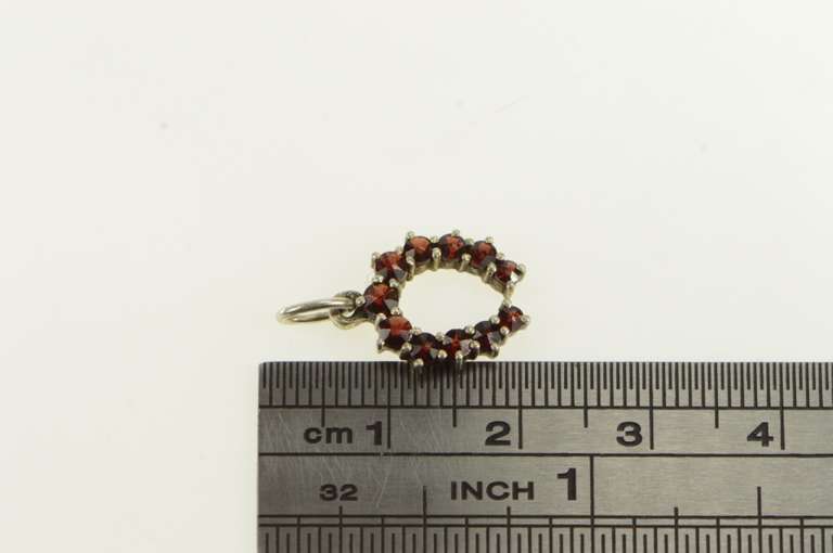 Gold Filled Garnet Inset Vintage Horse Shoe Good Luck Charm/Pendant