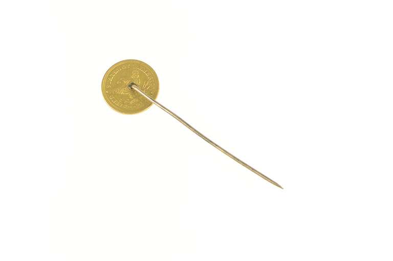 14K Yellow Gold Victorian ACL ALC Monogram Original Box Stick Pin