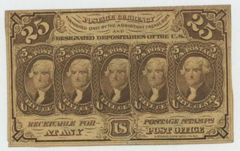 Crisp 1862 1st issue Twenty-Five Cent Fractional Currency Note