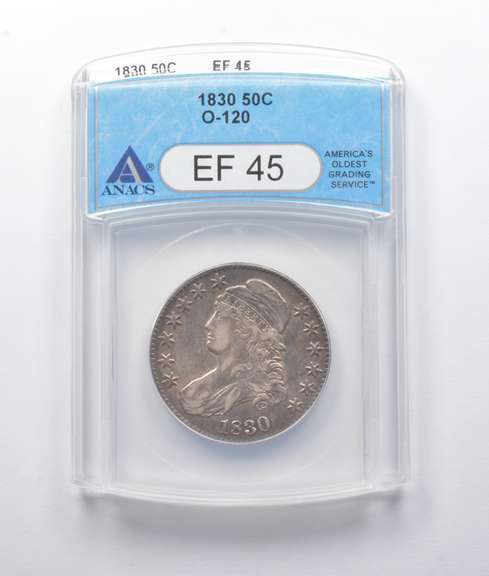 EF45 1830 Capped Bust Half Dollar O-120 ANACS