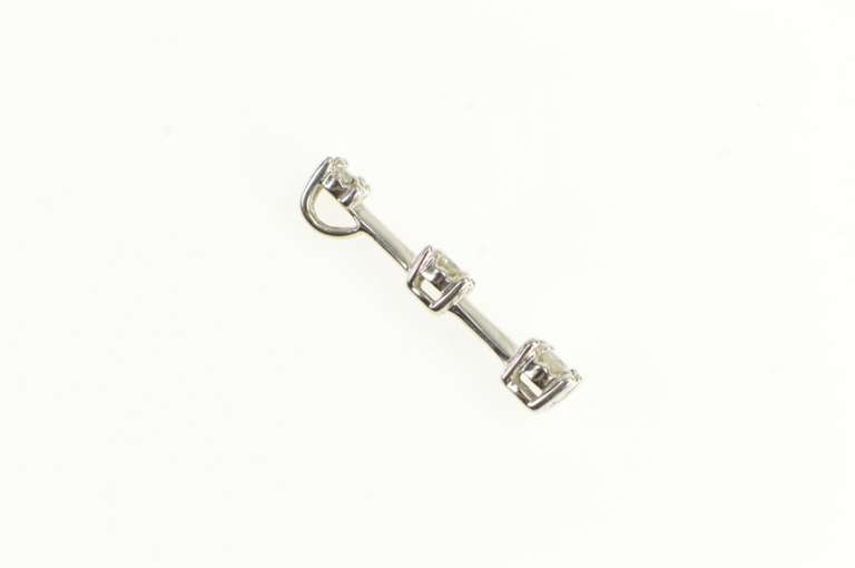 10K White Gold Classic Tiered Diamond Bar Journey Symbol Pendant