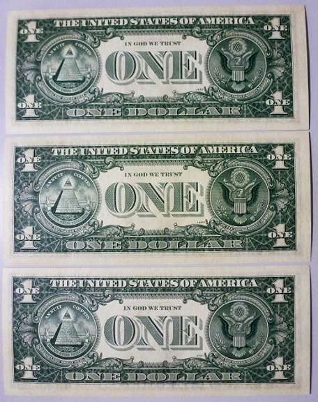 (3) Superb Crisp 1969C $1 Star Replacement Notes Chicago-Consecutive!