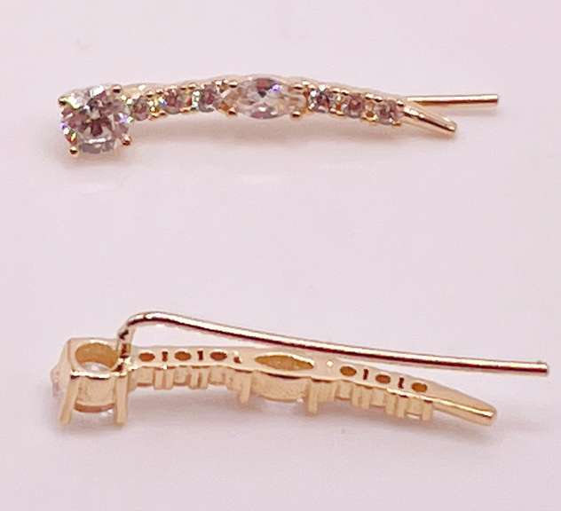 14kt Solid Yellow Gold & Diamond Earrings