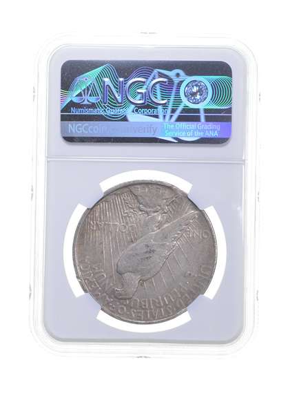 AU50 MINT ERROR 1923 Peace Silver Dollar Clipped Planchet Graded NGC