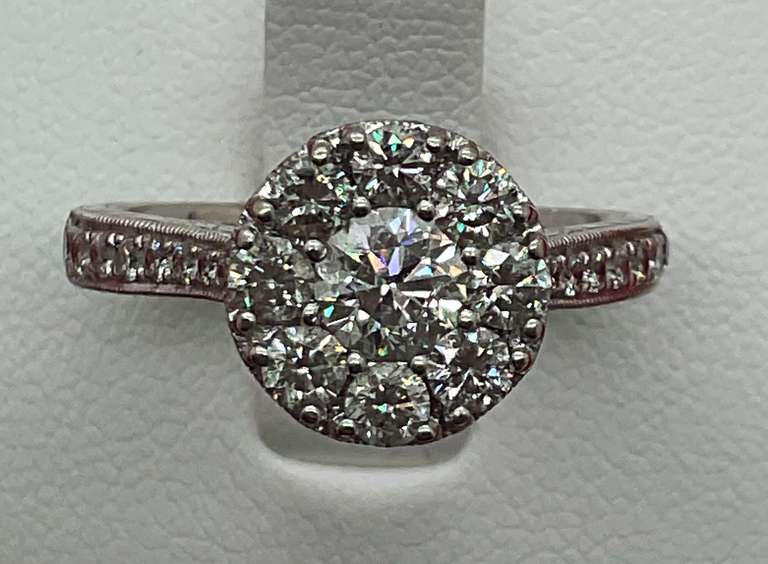 CERTIFIED AMAZING 14K WHITE GOLD AND DIAMOND RING