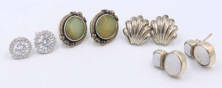 Group Lot of Vintage 925 Sterling Silver Earrings