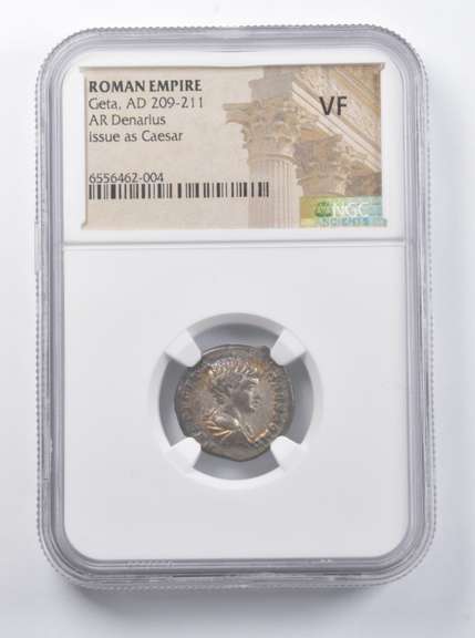 VF AD 209-211 Roman Empire AR Denarius Geta NGC Ancients