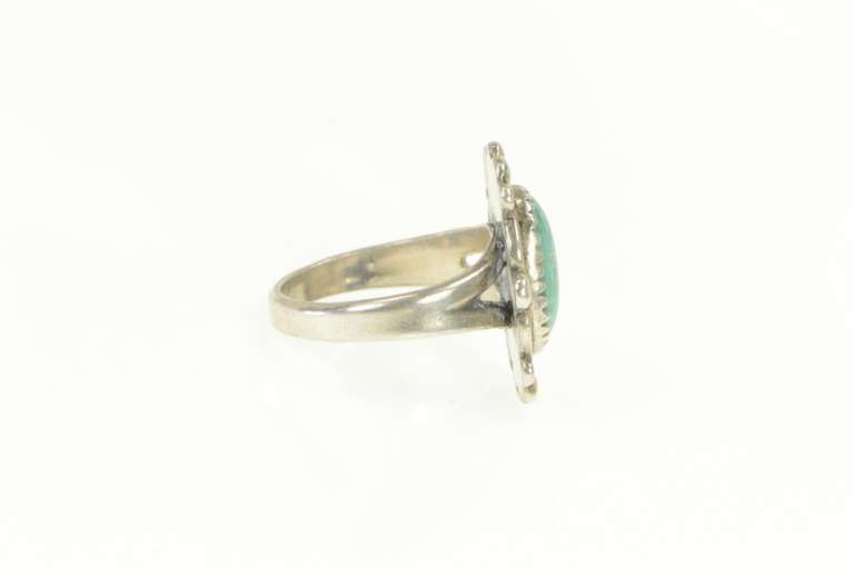 Sterling Silver Southwestern Turquoise Cabochon Statement Ring