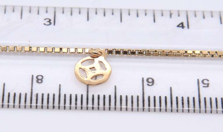Fabulous Yellow Gold 3 Charms Box Chain Bracelet