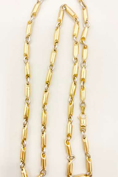14kt Solid Gold Fancy Link Chain Necklace