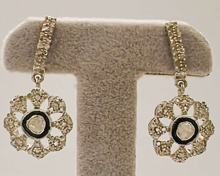 Sterling Silver Diamond Earrings