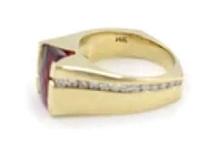 Attractive Rubellite Tourmaline and Diamond Ring