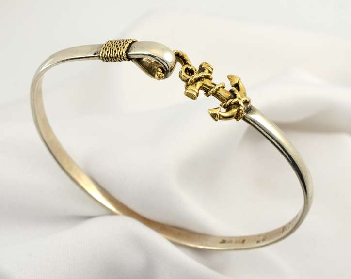 Nice Sterling & 14k Ladies Mariner Bangle