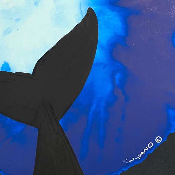 Whale Tail In The Deep by Wyland Original