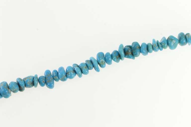 Sterling Silver Native American Navajo Turquoise Beaded Necklace