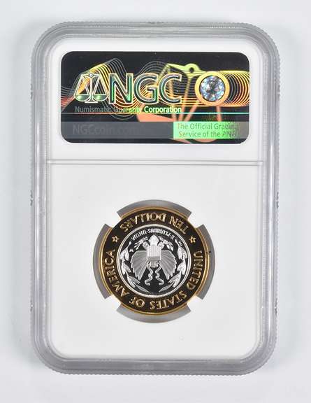 PF70 2000-W $10 Library Of Congress Bimetallic Commemorative Everhart NGC