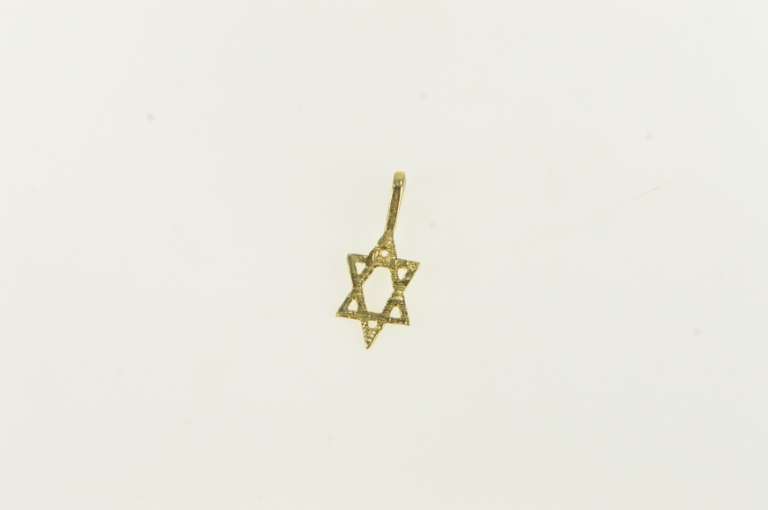 14K Yellow Gold Star of David Jewish Faith Symbol Charm/Pendant