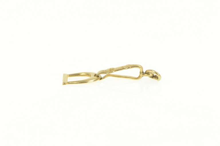 14K Yellow Gold 3D Stirrup Horse Riding Equestrian Polo Charm/Pendant