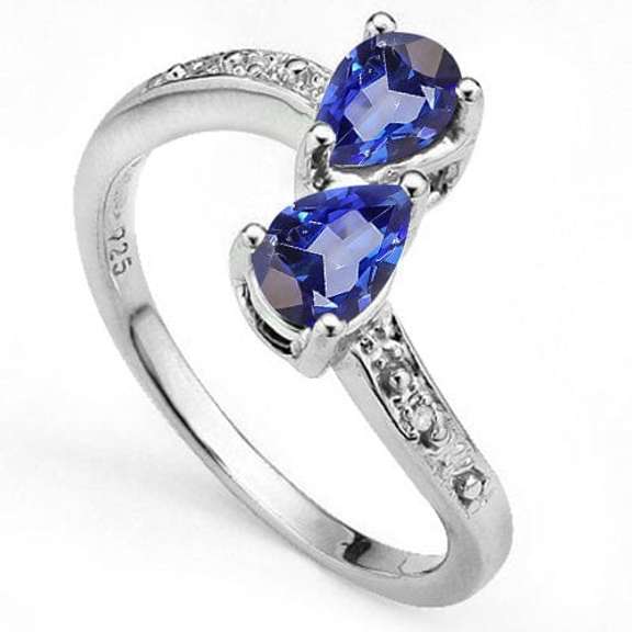 3/4 CT IOLITE SILVER RING