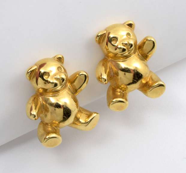Cute  14k Teddy Bear Earrings