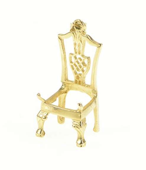 14K Yellow Gold 3D Ornate Dining Chair Seat Furniture Charm/Pendant