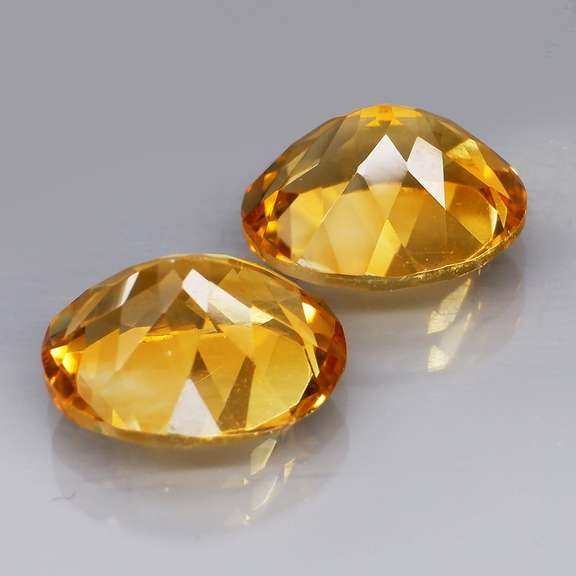 High fire 8.46ct golden yellow Citrine pair