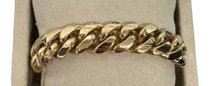 Large 14kt Solid Yellow Gold Miami Cuban Link Bracelet- 88.0 Grams!