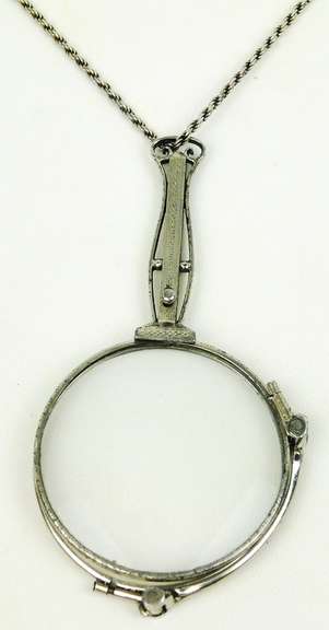 Antique Sterling Lorgnette & Chain