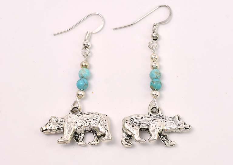 Cute Bear Earrings In Sterling Silver