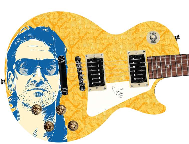 U2 Bono Signed Gibson Epiphone Les Paul Graphics Guitar
