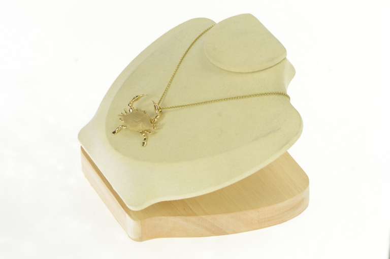 14K Yellow Gold 3D Crab Crustacean Cancer Astrology Zodiac Pendant