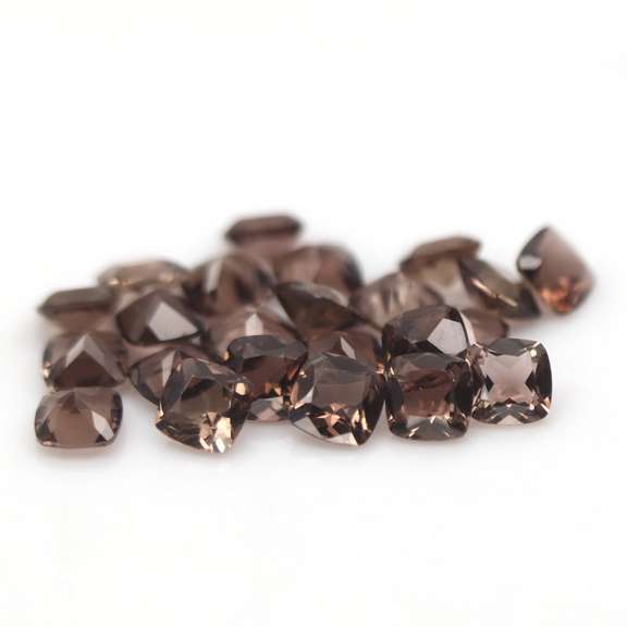 Cushion cut! Unheated! 11.44ct Smoky Quartz set