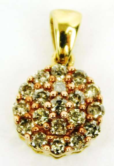 Pretty 10K Multi-Diamond Pendant