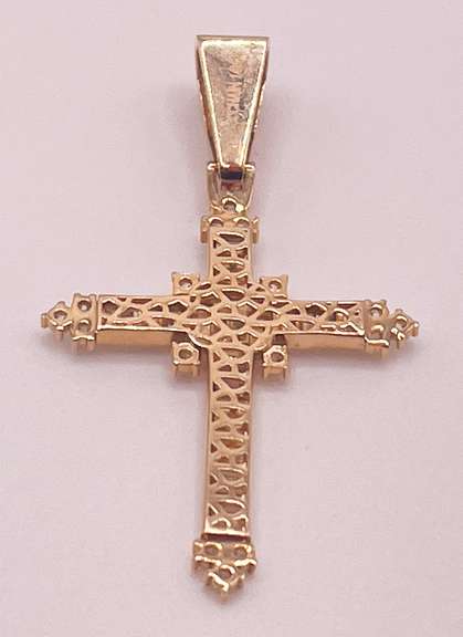 14kt Solid Yellow Gold Cross Pendant