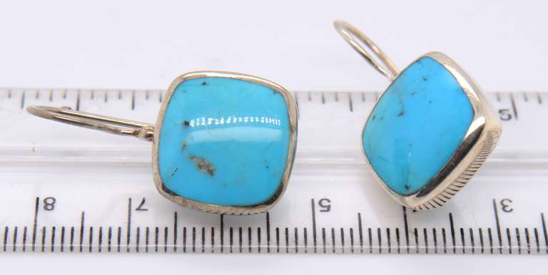 Vintage 925 Sterling Silver Turquoise Dangle Earrings
