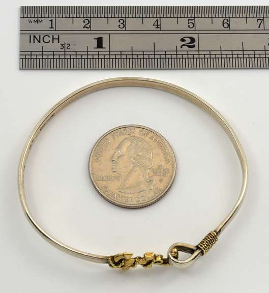 Nice Sterling & 14k Ladies Mariner Bangle