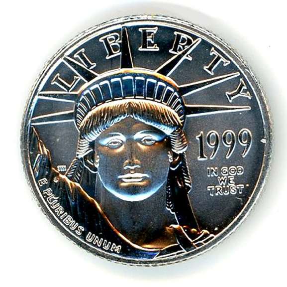 1999 1/10th Ounce BU Platinum $10 Eagle