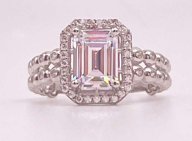 14kt Solid White Gold Cocktail Ring