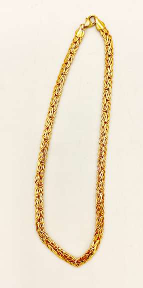 14kt Solid Yellow Gold Byzantine Gold Anklet