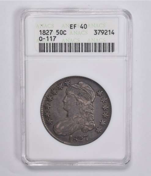 EF40 1837 Capped Bust Half Dollar O-117 ANACS